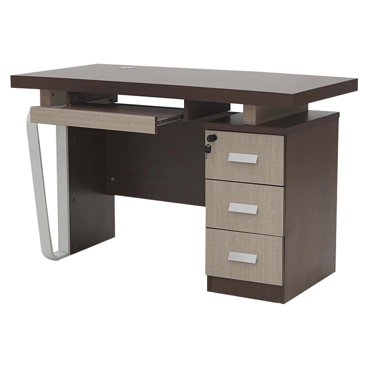 Modern Home Office Desktop Table with Integrated Work Surface Sheet