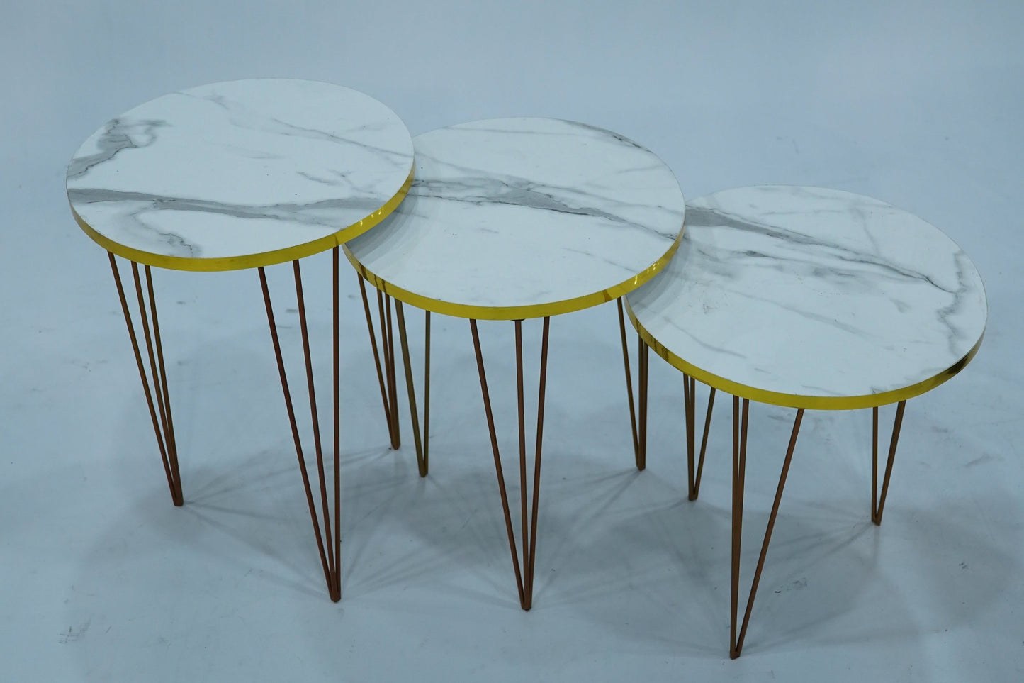 Elegant 3-Piece Coffee Table Set with Marble Sheet Tops – Modern and Stylish