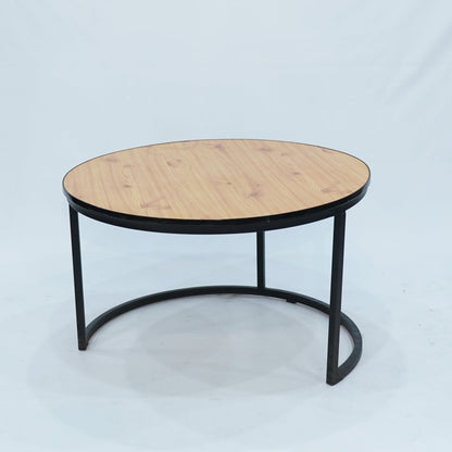 Round Center Table with Metal Frame and Top Sheet