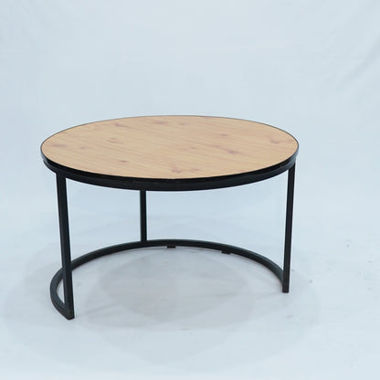 Round Center Table with Metal Frame and Top Sheet